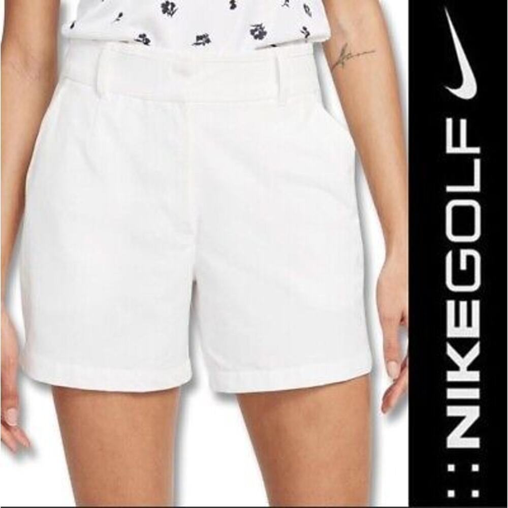 NIKE GOLF Dri Fit Victory Shorts in White 5" Size Small activewear comfort belt